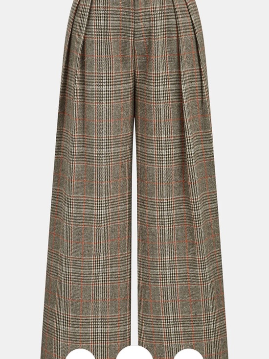 Commense Pants - Commense Belted Plaid High-Waisted Pants NWT Brown L